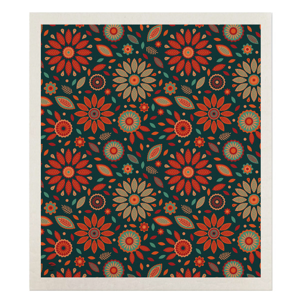 ORANGE AND TEAL SWEDISH DISHCLOTH