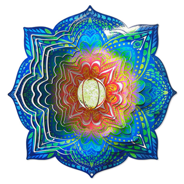 LARGE GLOW MANDALA WIND SPINNER