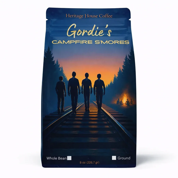 Gordie's Campfire S'Mores is a cozy, campfire-inspired roast with toasted marshmallow sweetness, rich chocolate notes, and a hint of warm graham. Smooth, nostalgic, and perfectly balanced, it brings the flavor of fireside treats to every cup.