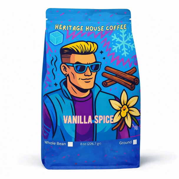 Vanilla Spice is a smooth, aromatic roast with creamy vanilla sweetness and a warm hint of cinnamon. Lightly spiced and naturally comforting, it delivers a mellow, flavorful cup with a soft, sweet finish. A perfect balance of cozy and uplifting in every sip.
