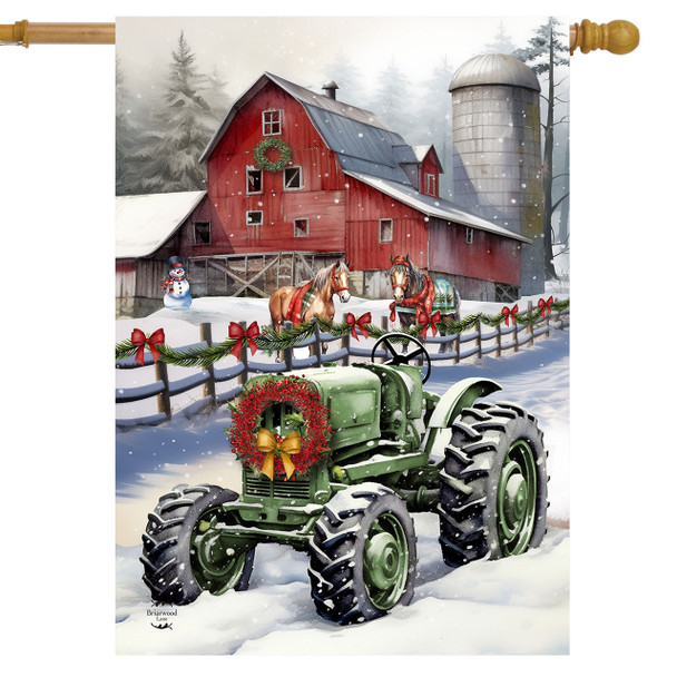 FARM CHRISTMAS HOUSE FLAG