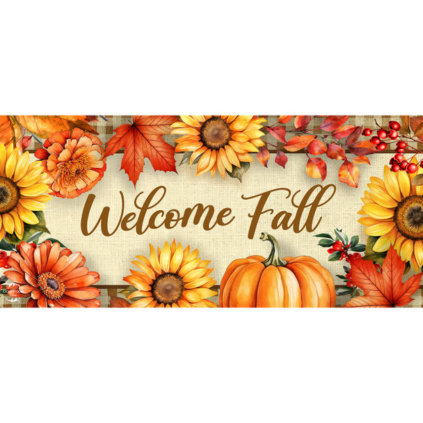 WELCOME FALL FLOWERS MINI MAT