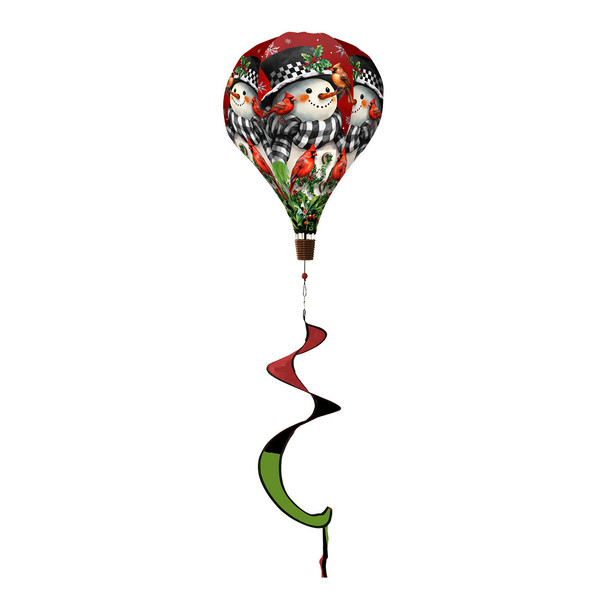 SNOWMAN AND CARDINALS HOT AIR BALLOON