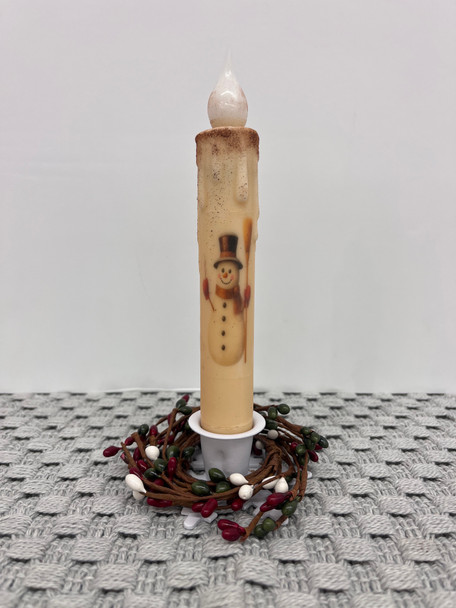 7" TIMER TAPER SNOWMAN W/ BROOM (157172-1-1408)