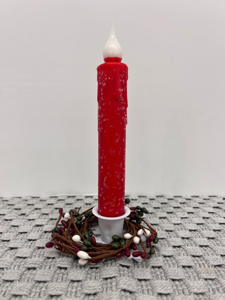 7" TIMER TAPER CANDLE RED DIAMOND DUST (157167-744-7)
