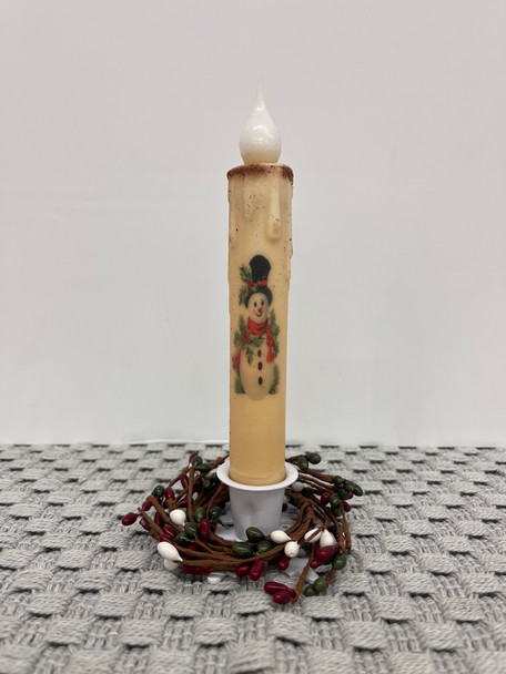 7" TIMER TAPER SNOWMAN W/ HOLLY (152428-732)