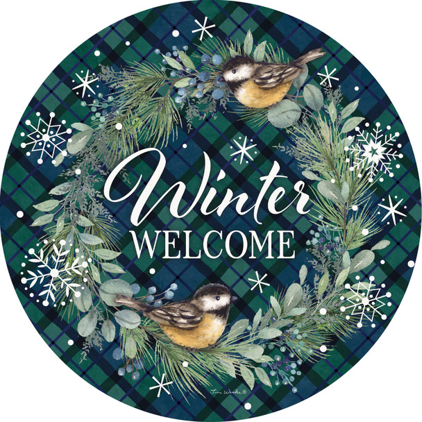 CHICKADEE WREATH ACCENT MAGNET