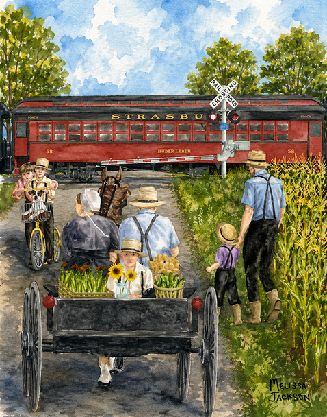 AMISH AND RAILROAD 2A SHELFIE