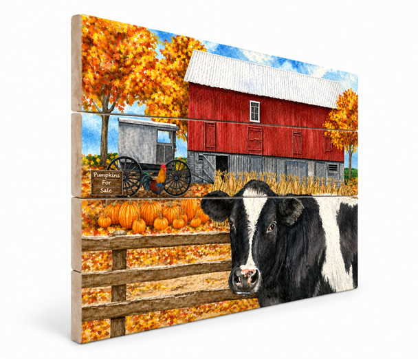 Cow in Fall 9x12-3d