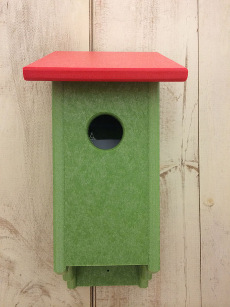 Bluebird House Lime Green and Bright Red