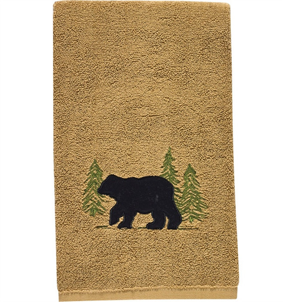 Black Bear Terry Hand Towel