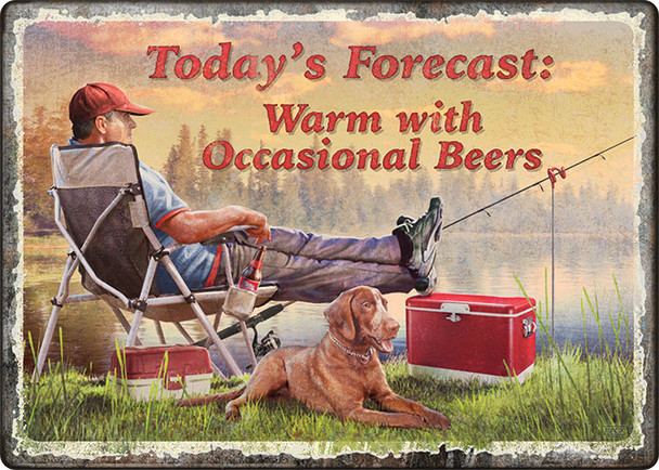 Warm Occasional Beers Tin Sign