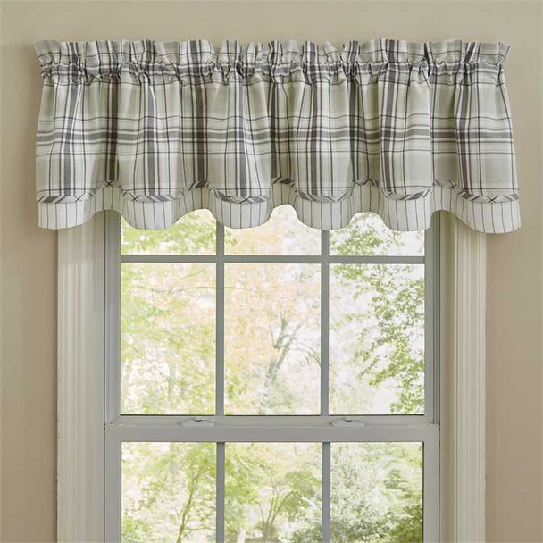 Collin Lined Layered Valance in a window setting.