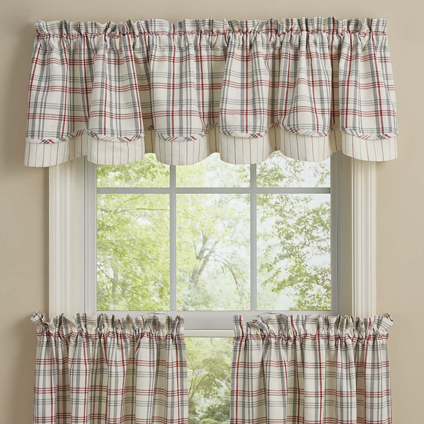 FARM YARD LINED LAYERED VALANCE