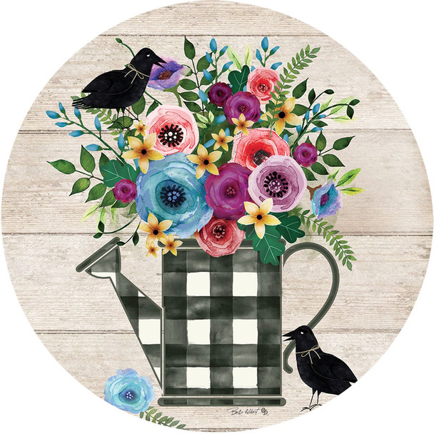 GINGHAM WATERING CAN ACCENT MAGNET