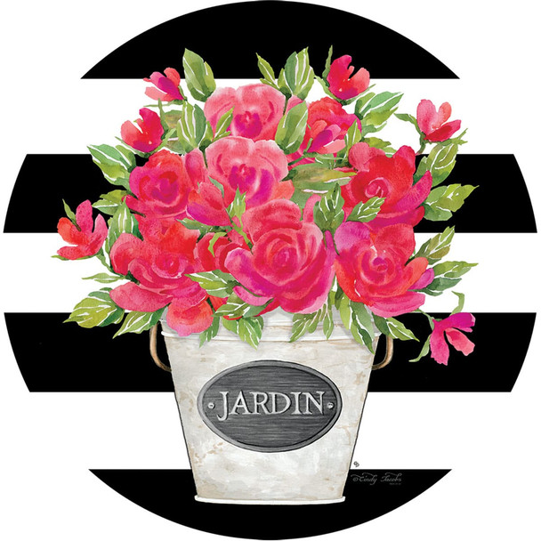 STRIPED ROSES ACCENT MAGNET