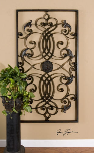 Large Oversized Tuscan French Metal Iron Scroll Wall Décor