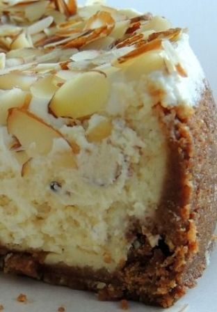 White Chocolate &amp; Almond Amaretto Cheesecake w/ recipe below