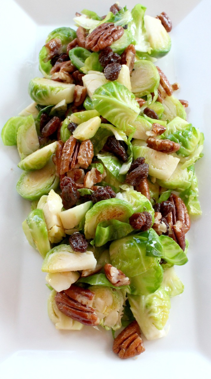 Brussel Sprout Salad with Dijon Mustard Dressing (Free Recipe below)