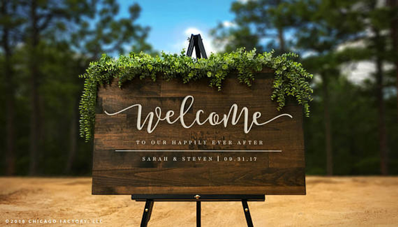 Specialising in personalised wooden signs & quality craftsmanship andrew makes cedar house name signs, bar & man cave signs. Custom Welcome to Our Happily Ever After Sign, Large ...