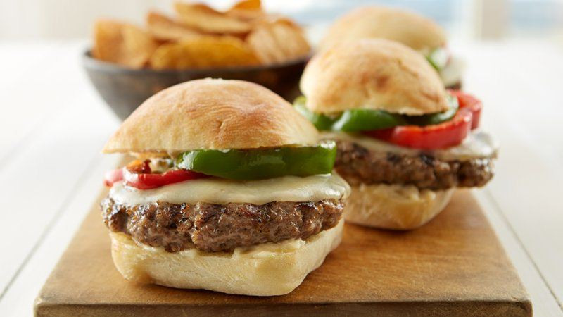 Meatball Provolone Burgers with Garlic Parmesan Aioli (Free Recipe below)