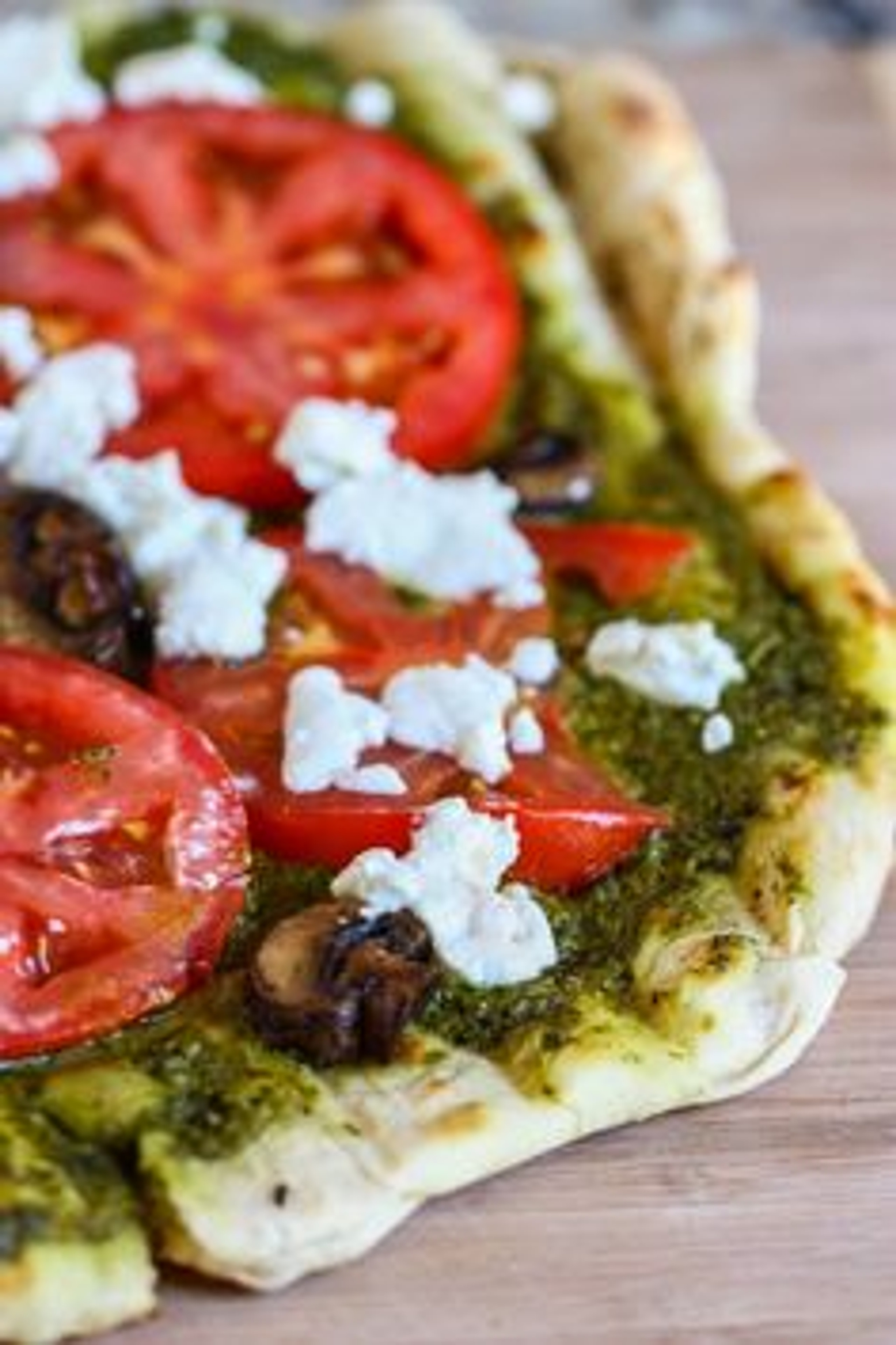 Grilled Goat Cheese and Pesto Pizza - (Free Recipe below)