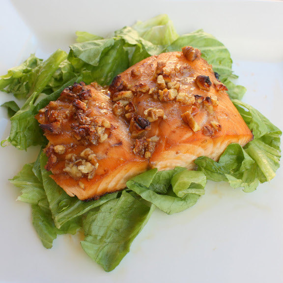 Honey and Pecan Glazed Salmon (Free Recipe below)