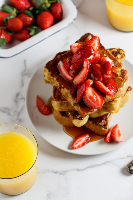 Lemon French toast w/ strawberries - (Free Recipe below)