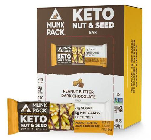 Peanut Butter Dark Chocolate Keto Nut & Seed Bar, 12-Pack GF