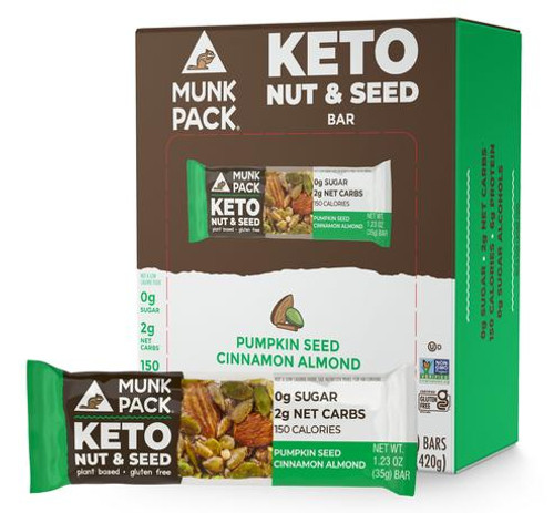 Pumpkin Seed Cinnamon Almond Keto Nut & Seed Bar, 12-Pack GF