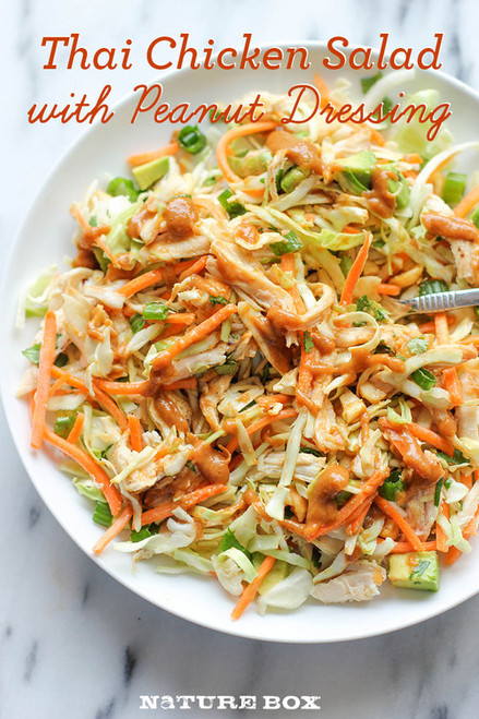 Thai Chicken Salad w/ Peanut Dressing - (Free Recipe below)