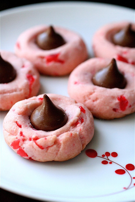 Cherry Chocolate Kiss Cookies - One Dozen