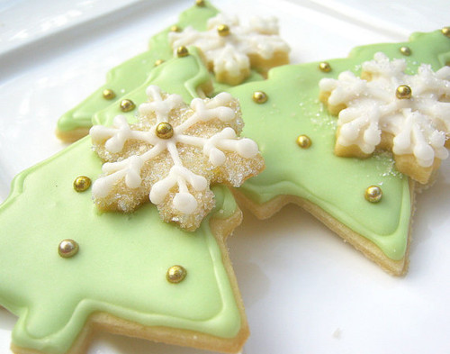 Christmas Tree Sugar Cookies  - One Dozen