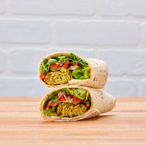 Falafel Wrap with Garlic Lemon Hummus - Vegan