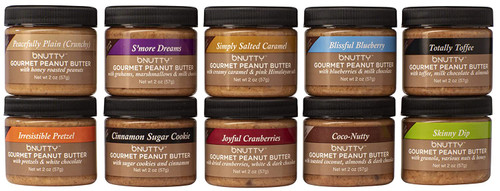 bNutty Gourmet Peanut Butter - Assorted Flavors - Gluten Free - Natural Peanut Butter - 10 Pack