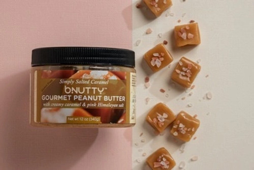 bNutty Simply Salted Caramel Gourmet Peanut Butter - Gluten Free - Natural Peanut Butter - 12oz Jars - 3 Pack