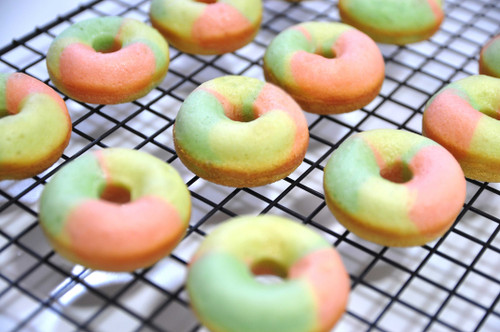 Vegan Rainbow Swirl Glazed Mini Doughnuts Donuts - 1 Dozen