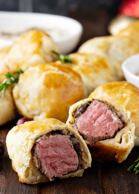 Tenderloin of Beef En Croute Bites - 100/Case