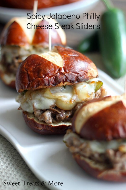Spicy Jalapeno Philly Cheese Steak Sliders - (Free Recipe below)
