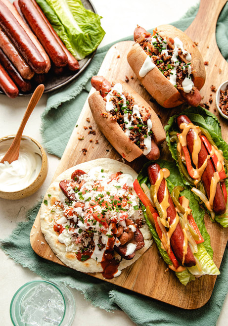 Wild Game Bison Wieners - 10oz, 5 Pack - Fully Cooked and Smoked, Uncured Sausage Links - Paleo and Grass-Fed - No Antibiotics, Hormones, Gluten, Dairy or Sugar