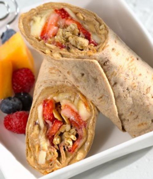 Peanut Butter, Banana, Strawberry Wrap - (Free Recipe below)