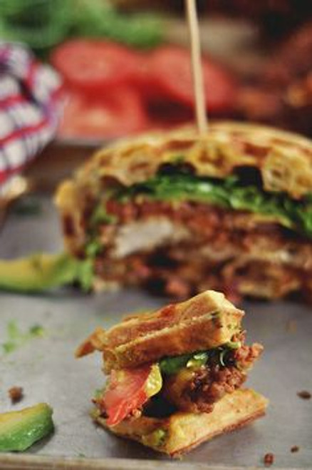 Fried Chicken & Waffle Sandwich - (Free Recipe below)