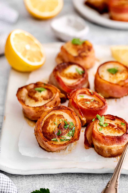 Bacon Wrapped Colossal Scallops - includes 8 Bacon Wrapped Colossal Scallops - includes 8