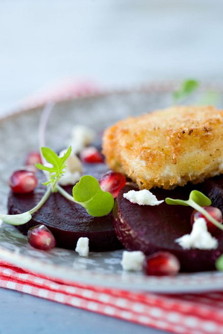 Roasted Beet Salad with Crispy Goat Cheese - (Free Recipe below)