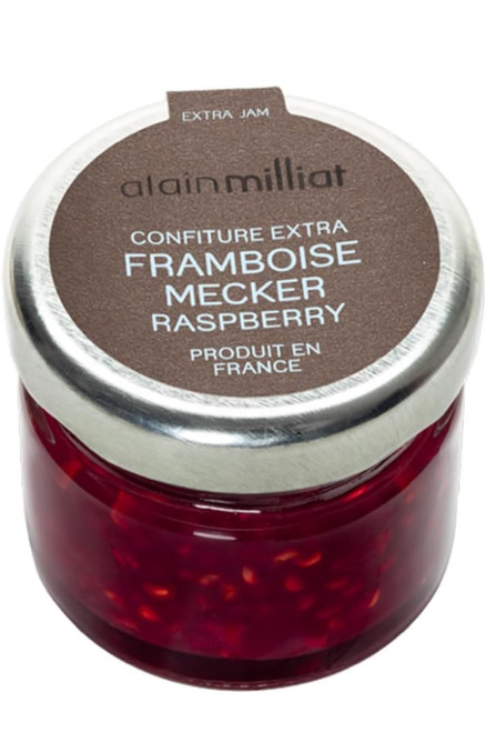 Alain Milliat Mecker Raspberry Jam Minis, 1 Oz Jar - 60 Glass Jars per Case,  Imported from France Alain Milliat Mecker Raspberry Jam Minis, 1 Oz Jar - 60 Glass Jars per Case,  Imported from France