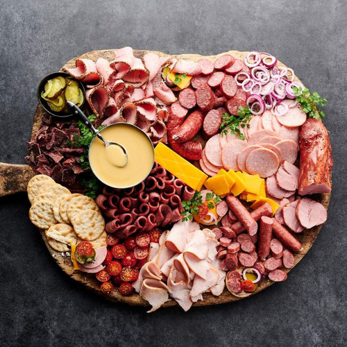 Charcuterie Style Spread of Meat & Cheese Platter - includes 10 Gourmet Favorites