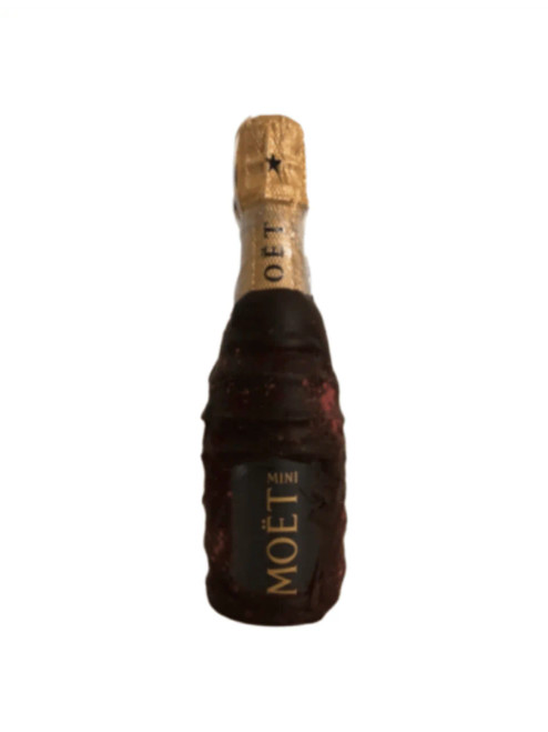 Chocolate Dipped Covered Champagne Mini Bottle - Moet Chandon Imperial Brut Champagne - includes 2