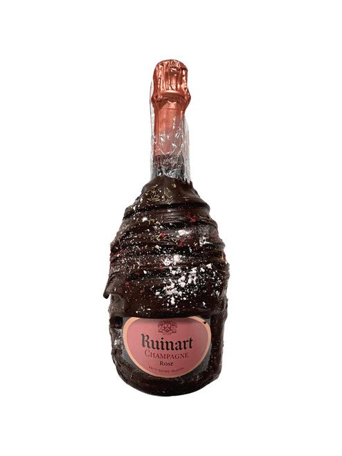 Chocolate Dipped Covered Champagne Half Bottle - Ruinart Rose Champagne