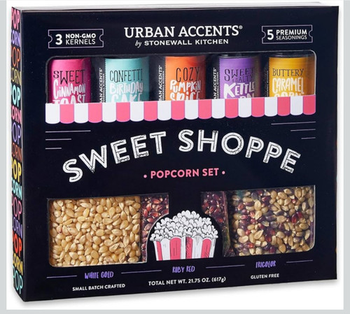 Urban Accents Movie Night Sweet Shoppe Gift Set Collection-Popcorn Seasoning Variety Pack (set of 8) - 3 Non-GMO Popcorn Kernel Packs and 5 Gourmet Popcorn Snack Seasonings Urban Accents Movie Night Sweet Shoppe Gift Set Collection-Popcorn Seasoning Variety Pack (set of 8) - 3 Non-GMO Popcorn Kernel Packs and 5 Gourmet Popcorn Snack Seasonings