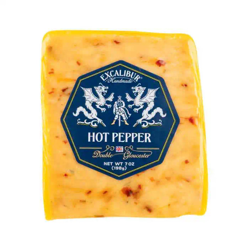Excalibur Hot Pepper Double Gloucester Cheese, 7 oz
